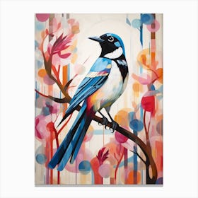 Bird Painting Collage Magpie 3 Canvas Print