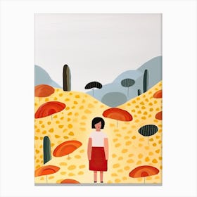 Tuscany, Tiny People And Illustration 2 Canvas Print