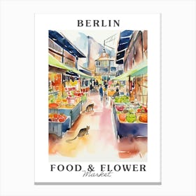 Food Market With Cats In Berlin 3 Poster Canvas Print