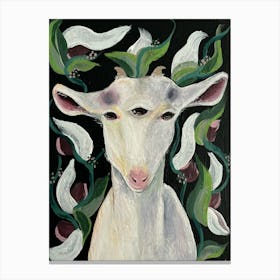 Witchy Forrest Goat Painting  Canvas Print