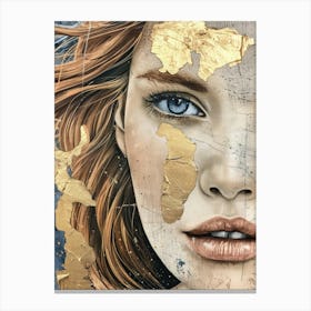 Gold And Blue 1 Canvas Print