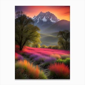 Sunset In The Mountains 1 Canvas Print