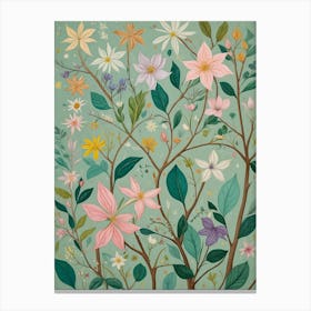 Pastel Floral Growth Canvas Print