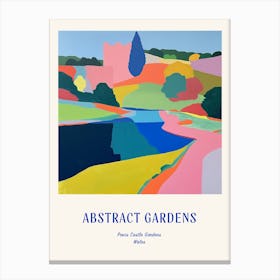Colourful Gardens Powis Castle Gardens Wales 3 Blue Poster Canvas Print