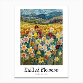 Knitted Flowers Daffodils Field 3 Canvas Print