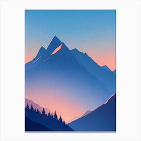 Misty Mountains Vertical Composition In Blue Tone 174 Canvas Print