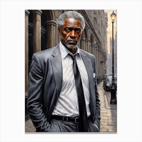 Black Man In Suit Canvas Print