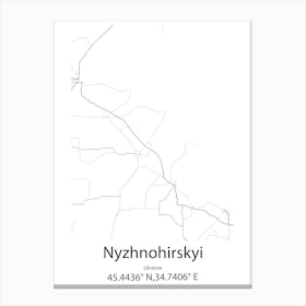 Nyzhnohirskyi,Ukraine Minimalist Map Canvas Print