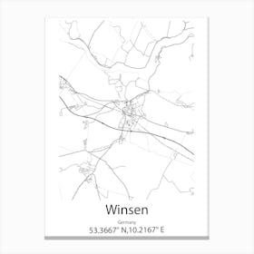 Winsen,Germany Minimalist Map Canvas Print