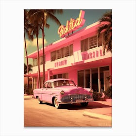 Pink Palm Springs Kitsch 3 Canvas Print