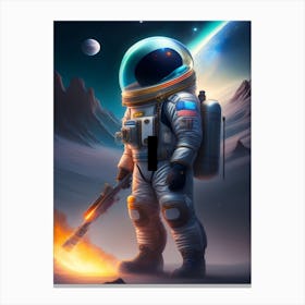 Funny Astronaut Canvas Print