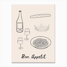 Bon Appetit Dinner Table Canvas Print