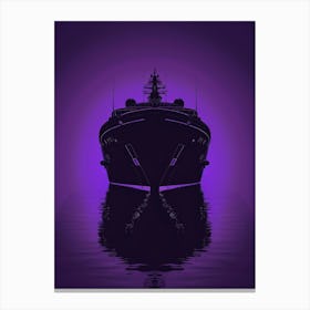 Silhouette Of A Cruise Ship Canvas Print