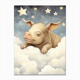 Sleeping Baby Rhinoceros Canvas Print