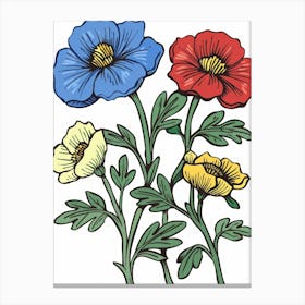 Three Flowers Canvas Print