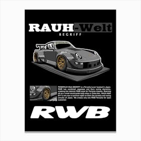 Porsche RWB Grey Canvas Print