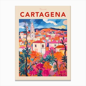 Cartagena Spain 7 Fauvist Travel Poster Canvas Print