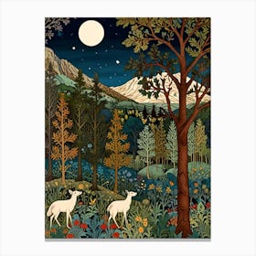 William Morris Deer In The Forest Canvas Print