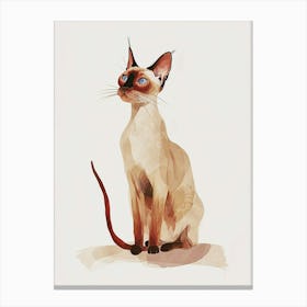 Thai Cat Clipart Illustration 4 Canvas Print