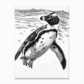 Emperor Penguin Swimming 1 Canvas Print