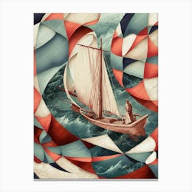 Sailboat In The Ocean 3 Canvas Print