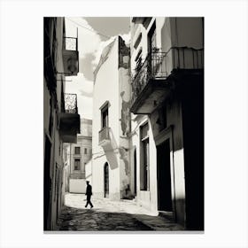 Athens, Greece, Mediterranean Black And White Photography Analogue 2 Canvas Print