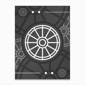 Abstract Geometric Glyph Array in White and Gray n.0094 Canvas Print