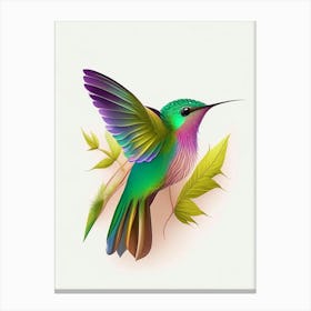 Long Tailed Sylph Hummingbird Cute Kawaii Canvas Print