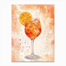 Aperol Spritz Tiled Illustration 2 Canvas Print