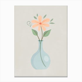 Vase Of Flowers Blue Beige Stampe su tela