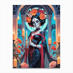 Floral Catrina Painting (2) Canvas Print