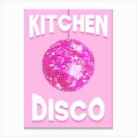 Kitchen Disco Mirror Ball Pink Canvas Print
