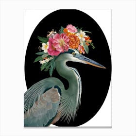 Bird With A Flower Crown Green Heron 2 Canvas Print