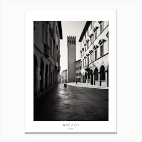 Poster Of Arezzo, Italy, Black And White Analogue Photography 2 Canvas Print