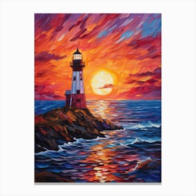 Sunset Lighthouse 8 Canvas Print