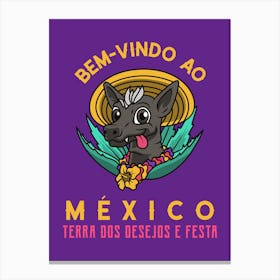 Bem Vindo Ao Mexico - Mexican A Dog Illustration Canvas Print