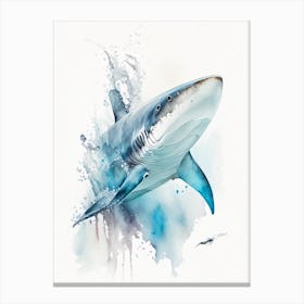 Whitetip Reef Shark 2 Watercolour Canvas Print