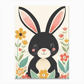 Floral Cute Baby Bunny Nursery (18) Canvas Print