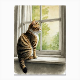 Cat Looking Out The Window 1 Canvas Print