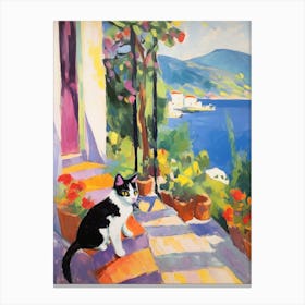 Painting Of A Cat In Fethiye Turkey 3 Canvas Print
