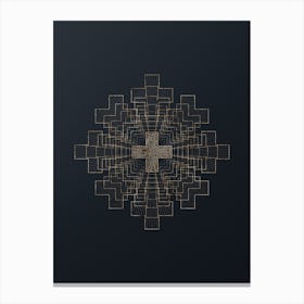 Geometric Gold Glyph Abstract on Dark Teal n.0209 Canvas Print