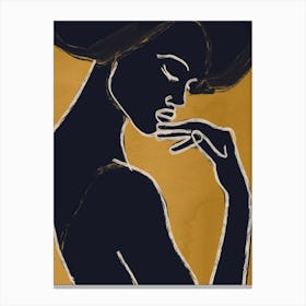 Minimal Abstract Art Woman Portrait 2 Canvas Print