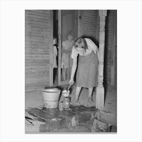 Daughter Of Tenant Farmer Near Muskogee, Oklahoma, Changing Water In Goldfish Bowl, Refer To General Canvas Print