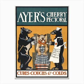 Vintage Ayer S Cherry Pectoral Poster, Edward Penfield Canvas Print