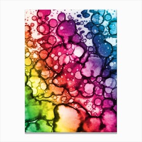 Abstract Watercolor Rainbow Balls Canvas Print