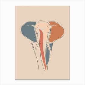 Elephant - Boho, Line Art 22 Canvas Print