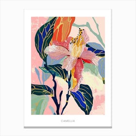 Colourful Flower Illustration Poster Camellia 4 Canvas Print