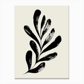 Black Leaf Canvas Print