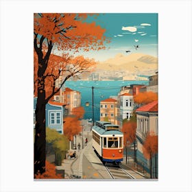 Istanbul In Autumn Fall Travel Art 3 Canvas Print