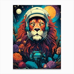 Lion In Space Canvas Print